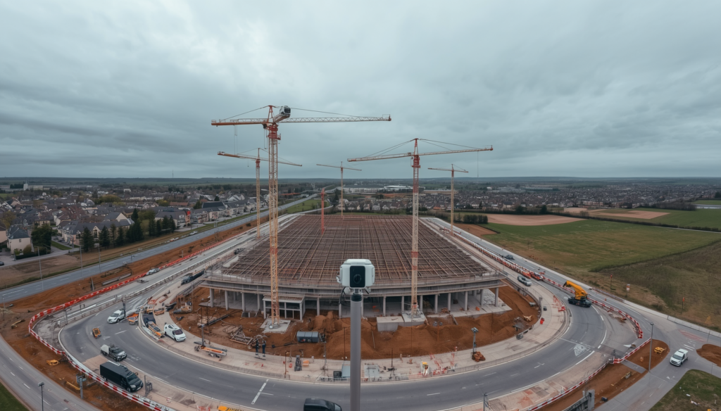 Prises de vue drone et timelapse enrichissant une vidéo de chantier BTP, C.lechantier