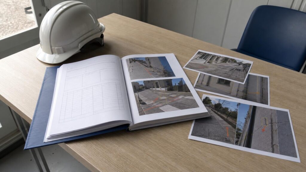 Procès-verbal de constat avant travaux illustré de photos de façades et de voirie | C.Lechantier